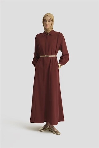 Armine Omzu Nervürlü Pardesü 25y8208 Koyu Kırmızı Koyu Kırmızı