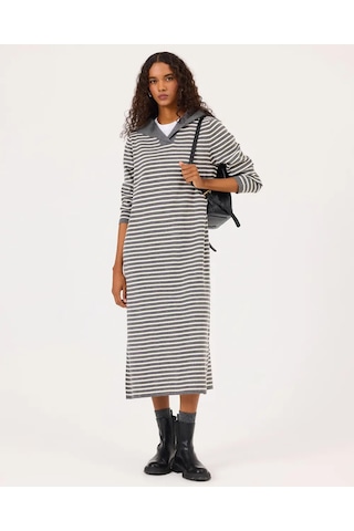 Scl Uzun Kollu Midi Boy Triko Kadın Elbise 10002421711008 Gri