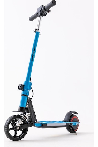 Mini Bonito Çocuk Katlanabilir, Led Işıklı, Amortisörlü Elektrikli Scooter Ayarlanabilir Direksiyonlu Dizlik Ve Dirseklik Hediyedir Turkuaz