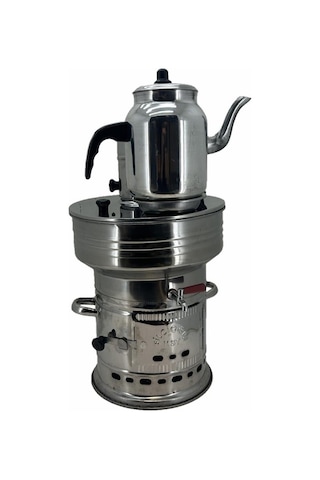 Paslanmaz 304 Çelik 7 L Demlikli Semaver