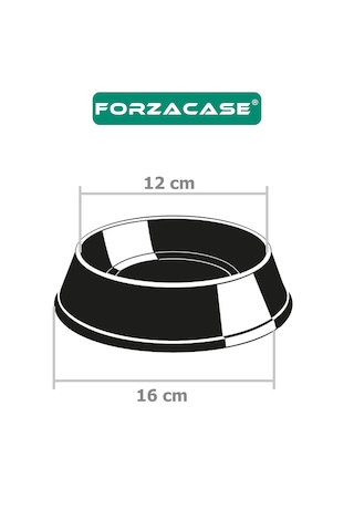 Forzacase 16 Cm 250 Ml Kediler Ve Köpekler İçin Taşınabilir Pratik Metal Mama Ve Su Kabı - Fc1174