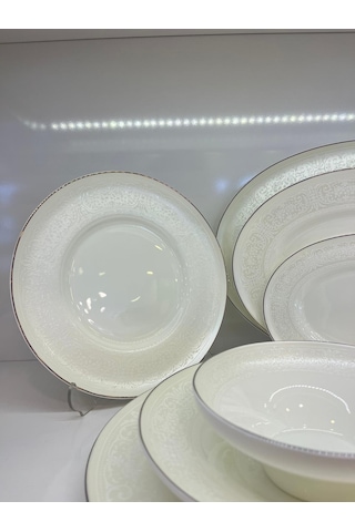 Aryıldız 60 Parça Dante Yemek Takımı Altın Beyaz - Altın