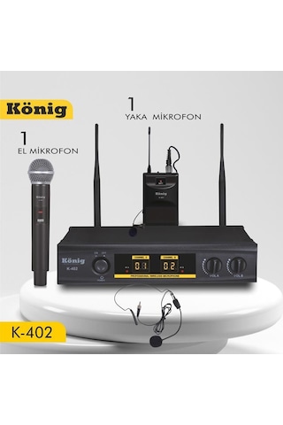 König K-402 El + Yaka 16 Kanal Uhf Telsiz Kablosuz Mikrofon