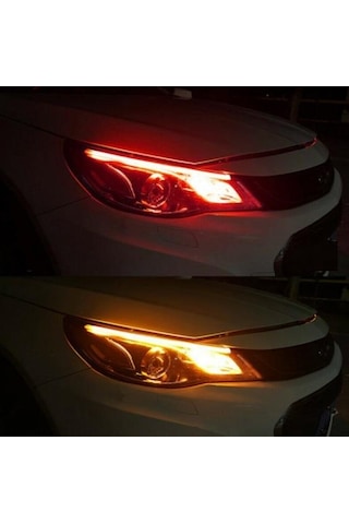 OtoÇizgi Far Üstü Kayar Led Selamlamalı Far Ledi 60 Cm - Kırmızı Turuncu