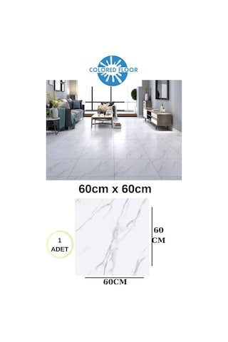 Kendinden Yapışkanlı Yer Zemin Ve Duvar Kaplama Paneli Arkası Kauçuklu 60x60cm Floor Pvc Panel 6216