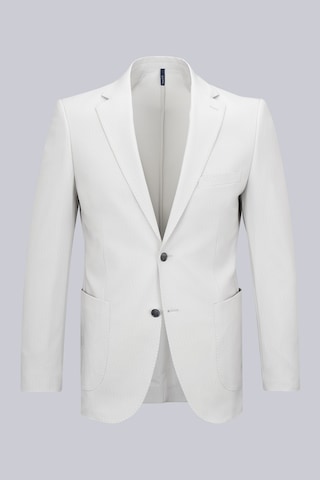 Hatemoğlu Bej Slim Fit Çizgili Mono Yaka Takım Elbise