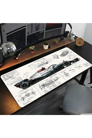 F1 Amg Baskılı 90x40 Kaymaz Taban Mousepad 90x40cm