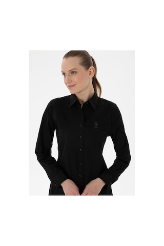 Us Polo Assn. U.s. Polo Assn. U.s. Polo Assn. Slim Fit Gömlek Yaka Siyah Kadın Gömlek Yenisiyah