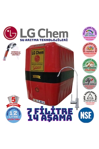 Lg Chem Cool Kırmızı Siyah 12 Lt 7 Fl 14 Aşama Su Arıtma Cihazı