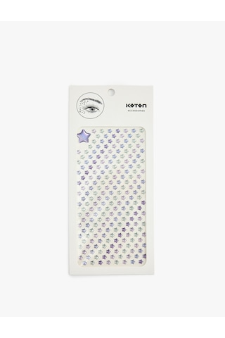 Koton Yıldız Desenli Taşlı Sticker Seti Mor 7wak70102aa