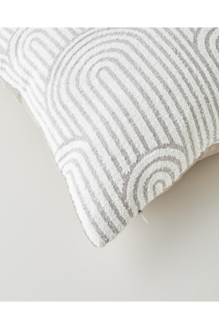 English Home Deluxe Jakarlı Dekoratif Kırlent 35x55 Cm Krem Krem