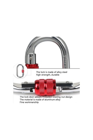 Pazly Xında Xdq96068 Tırmanma Ana Kilit Karabina O-şekilli Çelik Kilit Tel Toka Kilidi Gümüş Kırmızı Çok Renkli