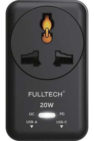 Fulltech Ftr-27 20w Pd Hızlı Şarjlı Akım Korumalı Kompakt Priz Siyah Usb-c & Usb-a Çıkışlı 2500w G Kablosuz