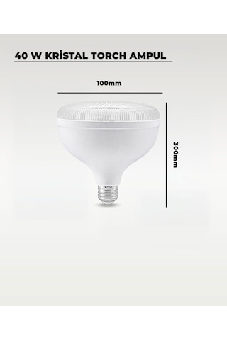 40w Kristal Torch Led Ampul Beyaz Işık