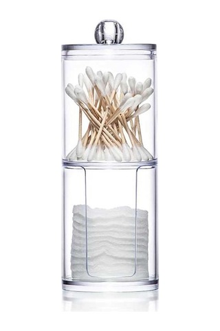 Ulzyvf 2 Katmanlı Akrilik Kozmetik Saklama Kutusu - Ruj, Pamuk Ped Ve Çubuklar İçin Diğer