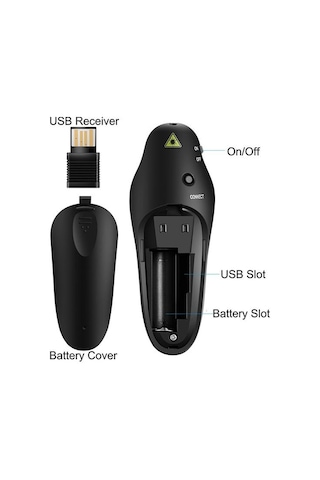 Sunum Kumandası Kablosuz Lazerli Puluz Bw2553  Wireless Presenter
