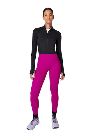 Sweaty Betty Athlete Crop Seamless Workout Zip Up Siyah
