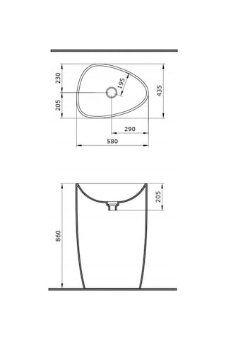 Bocchi Etna Monoblok Yerden Lavabo Mat Gri 1075-006-0125