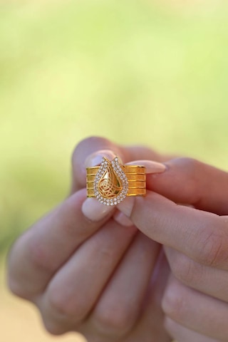 Çgk Kuyumculuk Tuğralı Hasır Altın Yüzük Yaldız