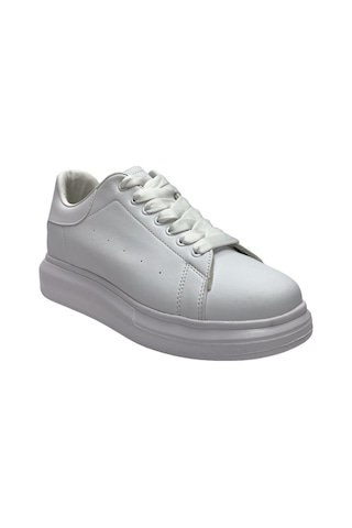 Unisex Yüksek Taban Günlük Spor Sneaker Ayakkabı Beyaz-beyaz Beyaz