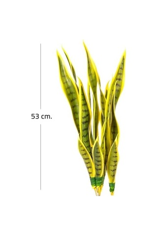 Yapay Bitki Paşa Kılıcı Gerçek Dokulu 15 Yaprak Sarı-yeşil 53 Cm.
