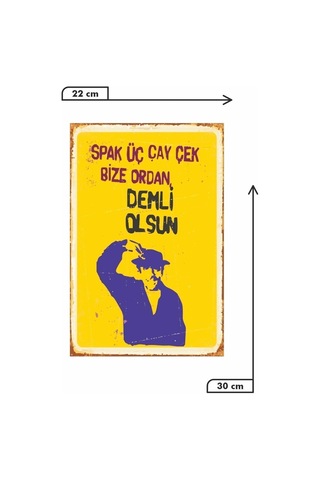 Spak Üç Çay Çek Bize Ordan Demli Olsun Turist Ömer Retro Vintage Mdf Drtr0027
