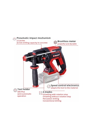 Einhell TP-HD 18/22 D Li BL - Solo Akülü Kırıcı Delici (Akü ve Şarj Hariç) - 4514277