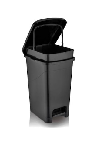 Omnipazar Srl-3028 Slim Pedallı İç Kovalı Plastik Çöp Kovası 15 Litre Siyah
