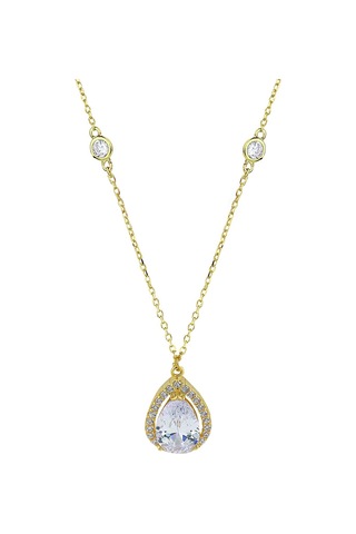 Kuyumcudukkani Damla Şekilli Kolye Sallantılı Zincirli Kolye-37176-g-w Gold