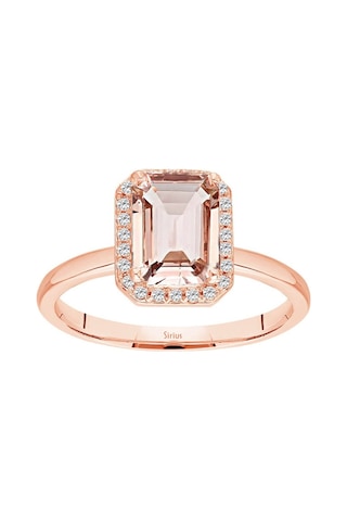 Sirius Pırlanta Ve Emerald Kesim Morganite Yüzük 0831R0037