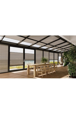 Perdema Kancalı/vidalı Blackout Plise Karartma Cam Balkon Perdesi - Ofis Perdesi - Mutfak Perdesi - Salon Gri V04