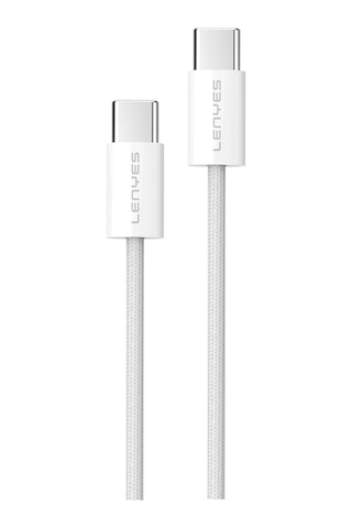 Lenyes Lc526 Type-c To Type-c Akıllı Çip Koruma Özellikli Data Ve Şarj Kablosu 60w 1.2m Beyaz Beyaz