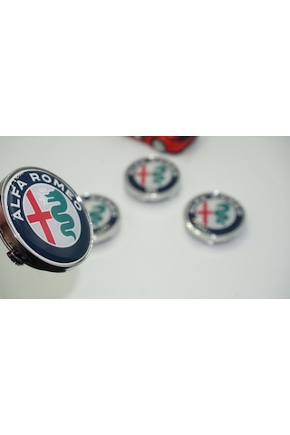 Alfa Romeo Jant Göbek Kapağı 60mm Renkli Gümüş