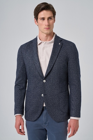 Morven Erkek Lacivert Örme Trend Desenli Slim Fit Mono Yaka Ceket 26ms002002200 Lacivert