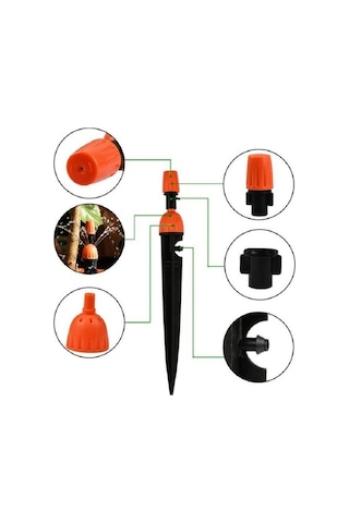 Tongxida Bahçe Otomatik Sprey Mikro Sulama Cihazı, 21cm Turuncu