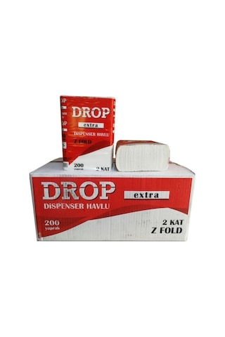 Drop Extra Z Katlamalı Dispenser Havlu 200'lü 12 Paket 21 x 22.7 CM