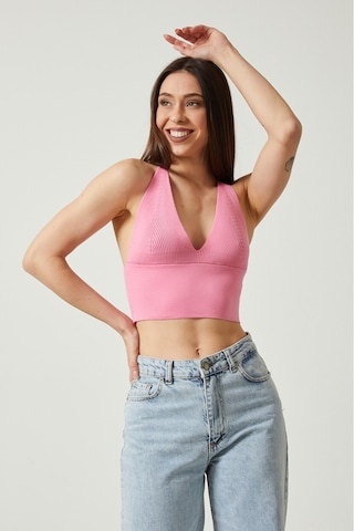 Twenty3 Kadın Super Crop Sırt Detaylı Triko Büstiyer Bluz 001