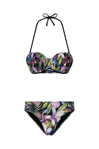 Bonesta Begnas Renkli Zambak Desenli Straplez Bikini Takımı