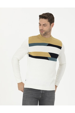 Pierre Cardin Erkek Ekru Triko Kazak 50278121-vr019 Ekru