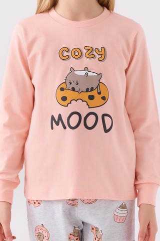 Rolypoly Kız Çocuk Uzun Kol Pijama Takım A.somon-1723 SOMON