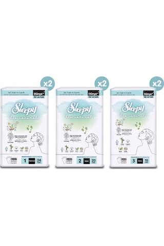 Sleepy Bio Natural Premium Plus Hijyenik Ped 124 Adet Ped Mega Fırsat Paketi