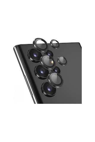Nettech Samsung Galaxy S25 Ultra Uyumlu Safir Lens Kamera Cam Koruyucu - Siyah
