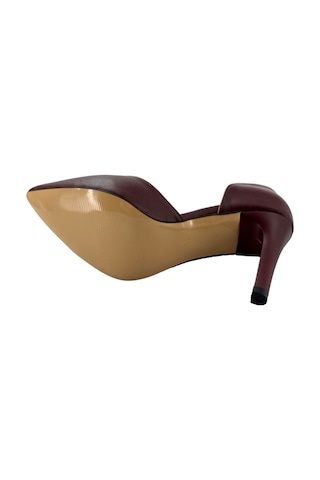 Hobby Ayakkabı Hobby 26757 Deri Stiletto Kadın Ayakkabı File Detaylı Bordo