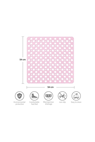 Kare Vantuzlu Banyo Ve Duşa Kabin , Küvet İçi Kaydırmaz Vantuzlu Banyo Paspası Pembe Pembe