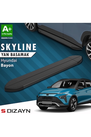 S-dizayn Hyundai Bayon Skyline Siyah Yan Basamak 173 Cm 2021-2024 A+ Kalite
