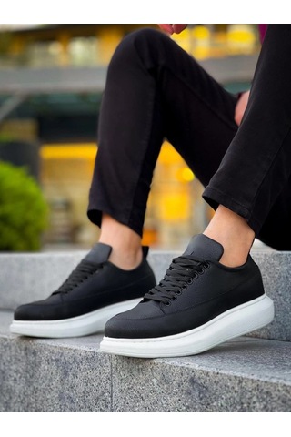 Mevese Lexa Cilt Deri Erkek Günlük Sneaker Ayakkabı - Siyah
