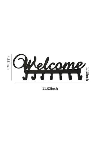 Springsun "7 Kancalı Pratik Duvar Askısı - Paslanmaz Çelik, Matkap Gerektirmeyen Montaj" Siyah