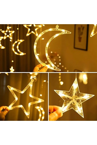 Upway Hilal Yıldız 120 Led İç Ve Dış Mekan 3x1m Dekoratif Aydınlatma Sarı