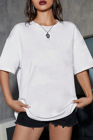 Unisex Butterfly Baskılı Tasarım T-shirt Beyaz
