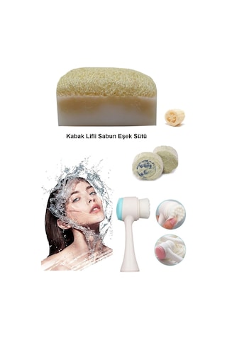 3'lü Bakım Yaşlanma Karşıtı Parlak Peeling Eşek Sütlü Sabun Temizleme,akne,leke,kararma Ruşur Taşı